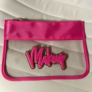 NWT - Clear Travel Makeup bag - Hot Pink